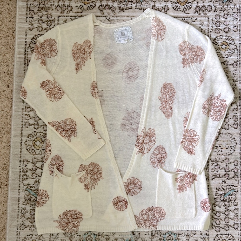 Element Women’s lightweight cardigan sweater with floral print size M